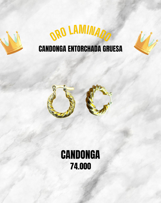 CANDONGA ENTORCHADA GRUESA ORO LAMINADO