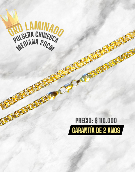 PULSERA CHINESCA MEDIANA 20CM ORO LAMINADO