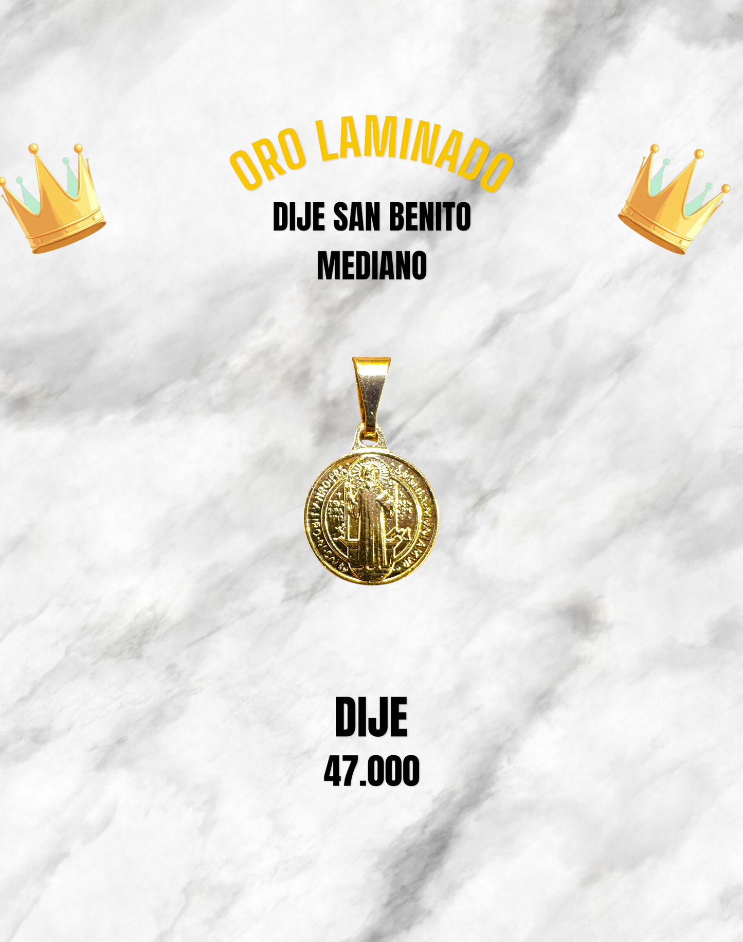 DIJE SAN BENITO MEDIANO ORO LAMINADO