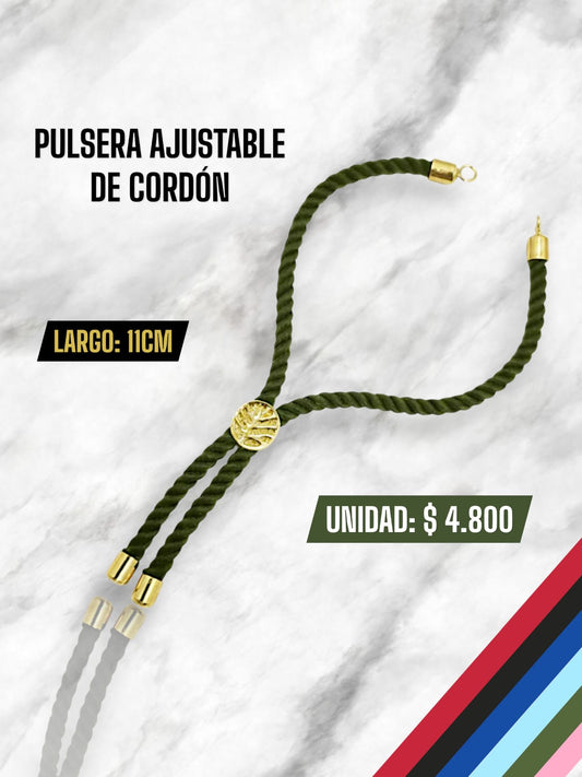 PULSERA AJUSTABLE DE CORDÓN VERDE BOSQUE