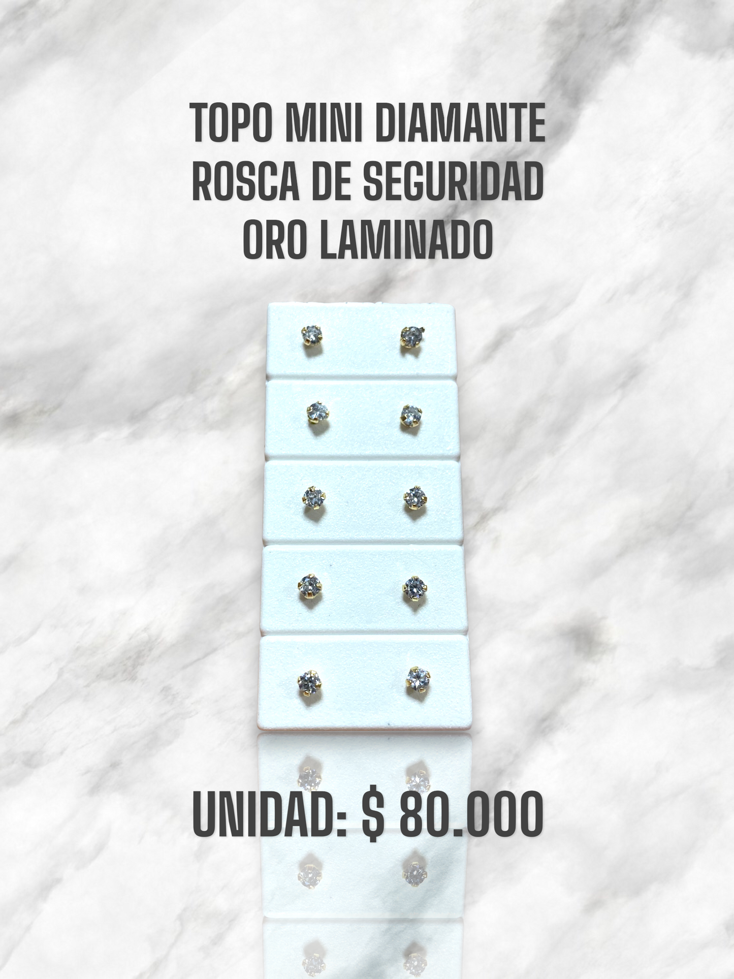 TOPO MINI DIAMANTE ROSCA S. ORO LAMINADO