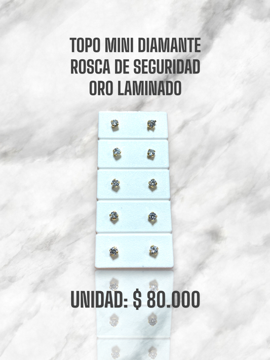 TOPO MINI DIAMANTE ROSCA S. ORO LAMINADO