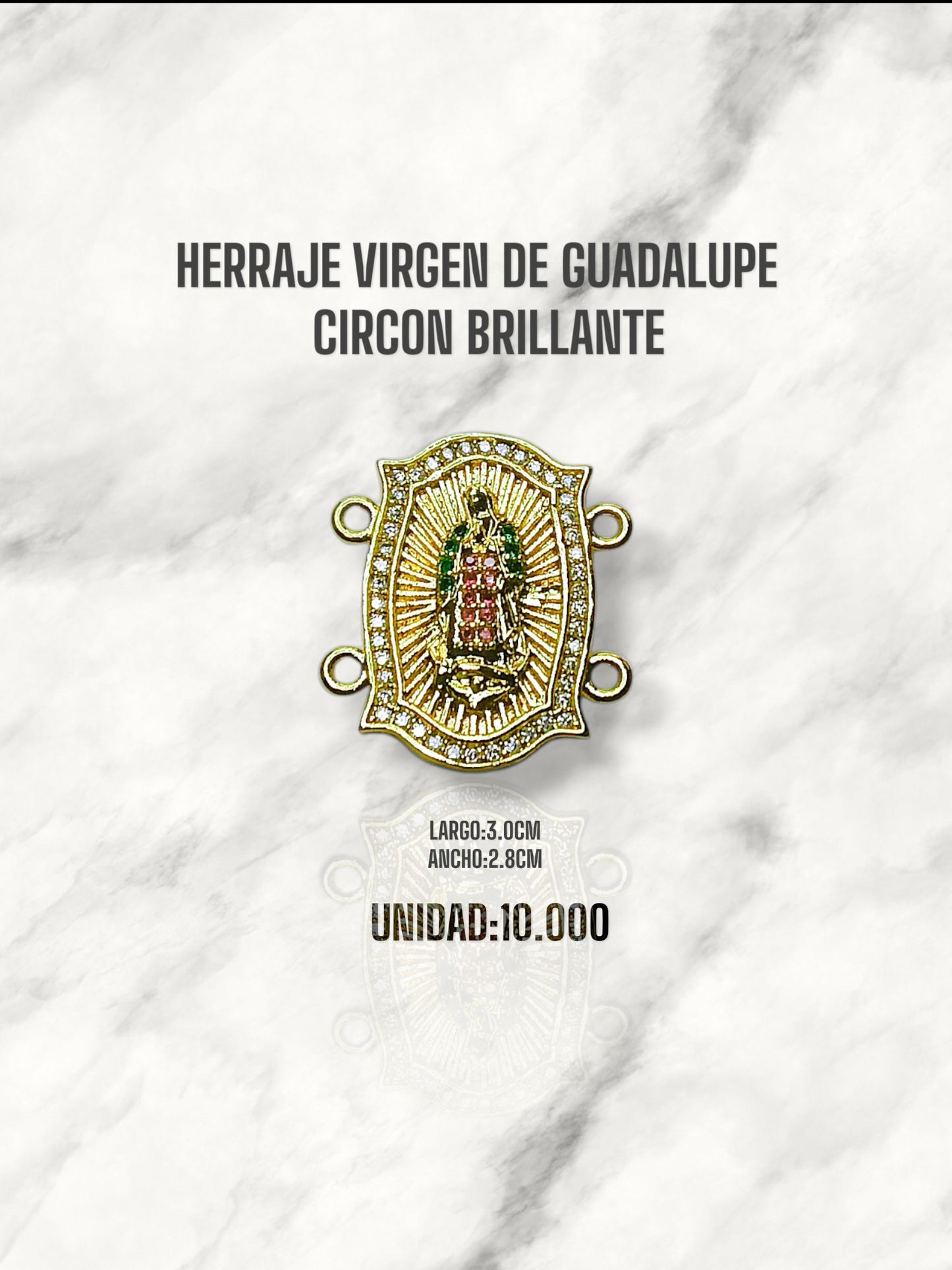 HERRAJE VIRGEN DE GUADALUPE CIRCÓN BRILLANTE