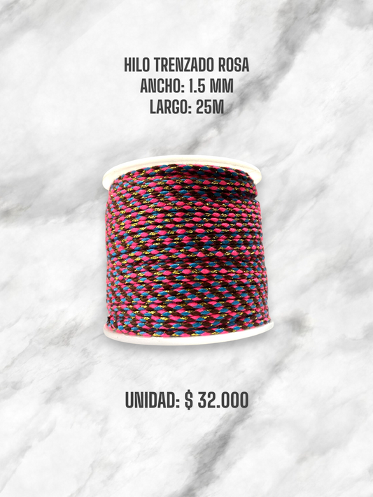 HILO TRENZADO ROSA 1.5MM 25M