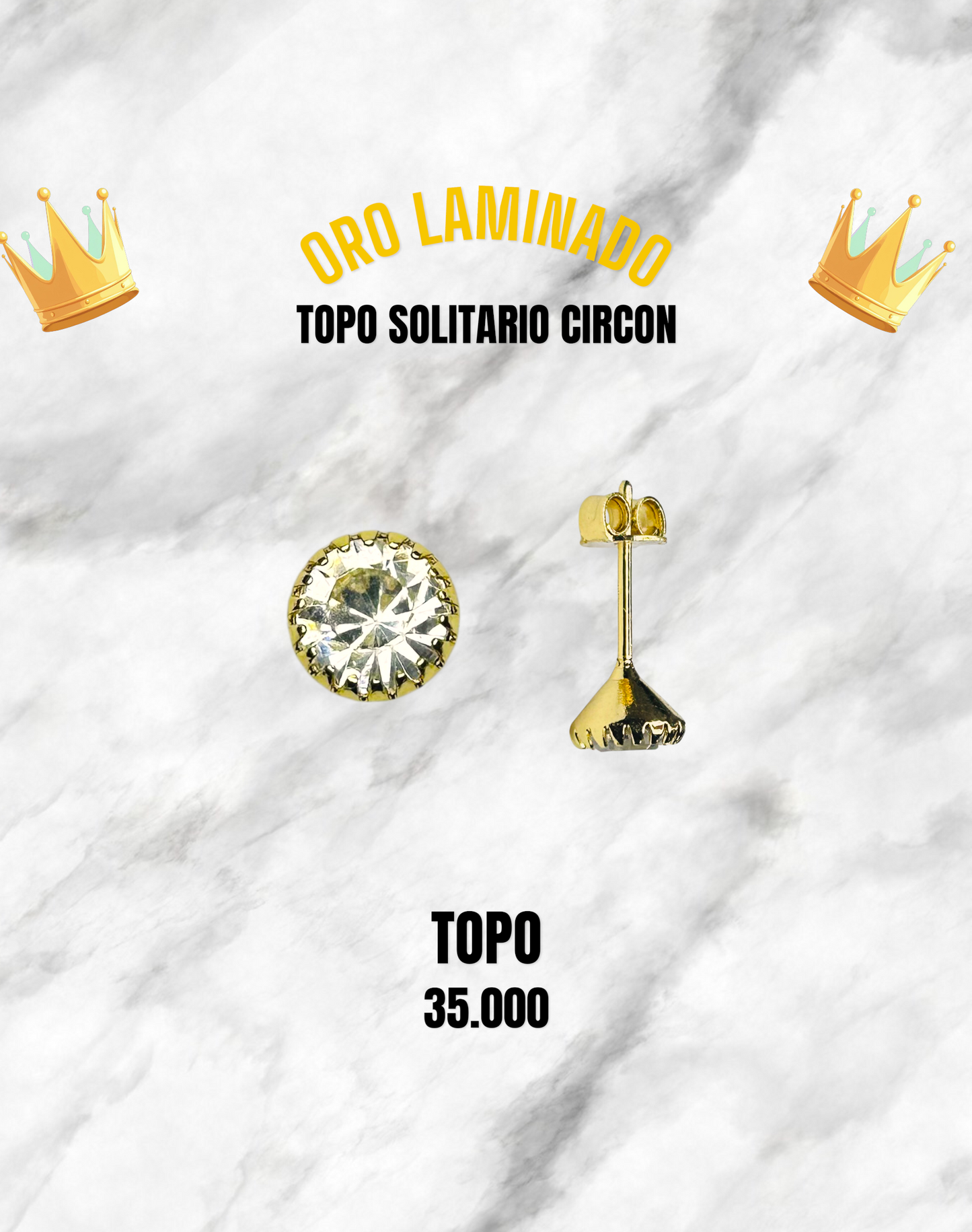 TOPO SOLITARIO CIRCON ORO LAMINADO