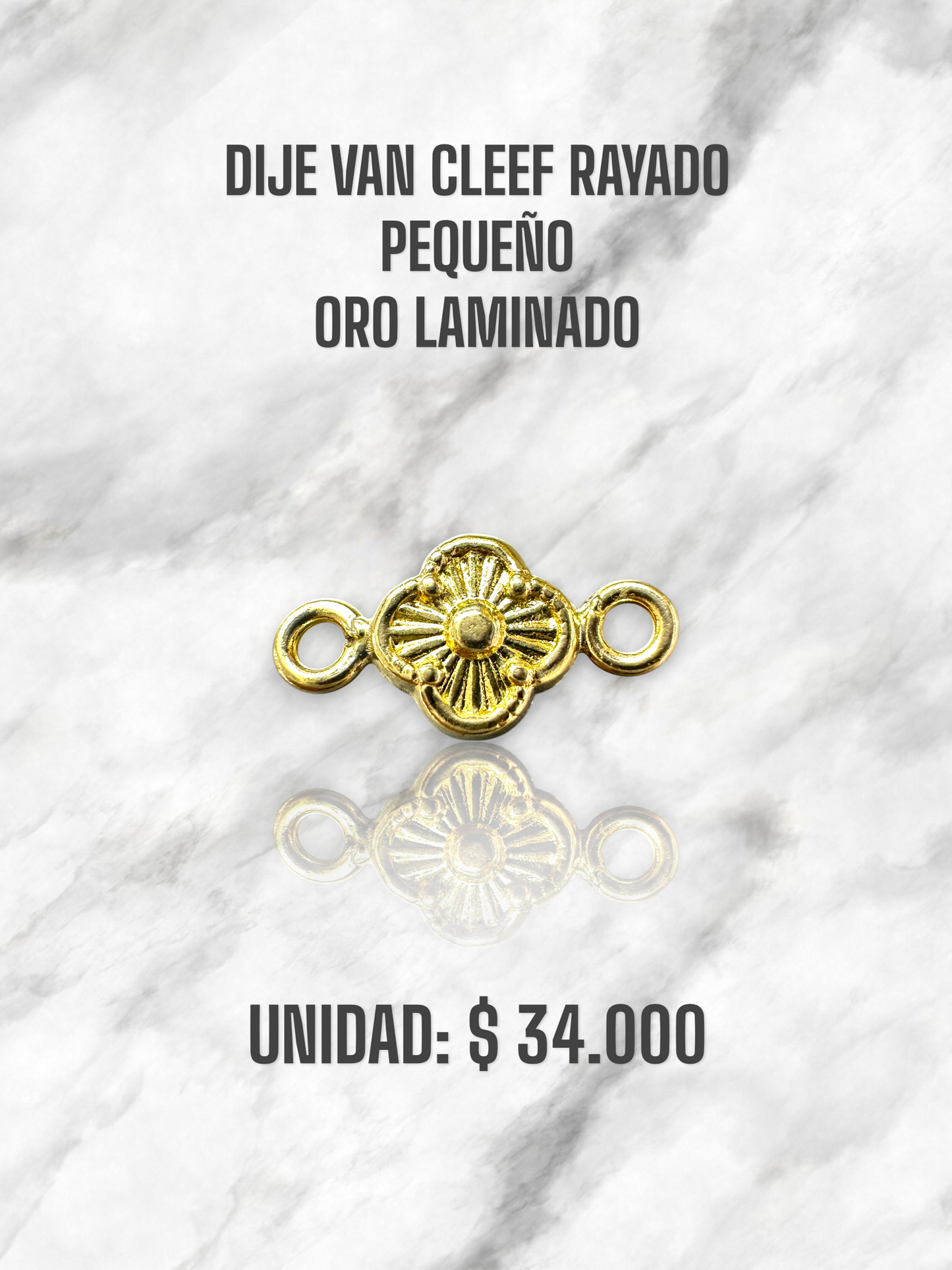 HERRAJE VAN CLEEF RAYADO PEQUEÑO ORO LAMINADO
