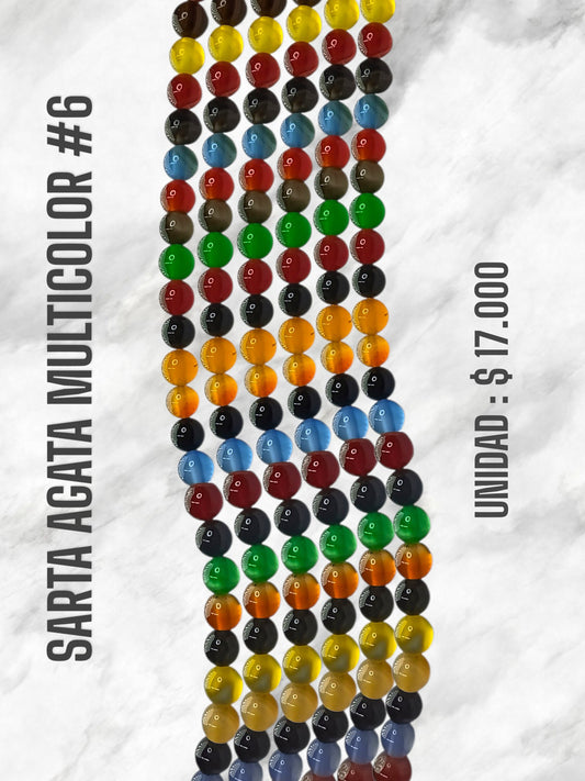 SARTA ÁGATA MULTICOLOR #6