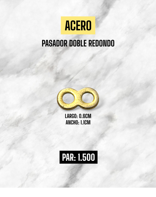 PAR PASADOR DOBLE REDONDO ACERO