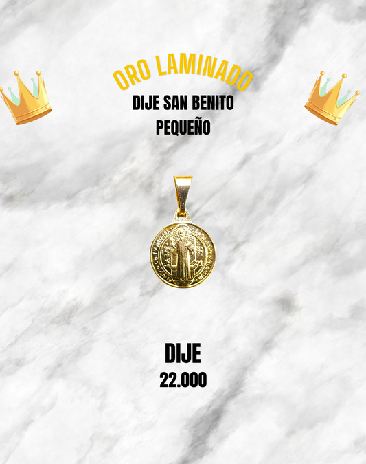 DIJE SAN BENITO PEQUEÑO ORO LAMINADO