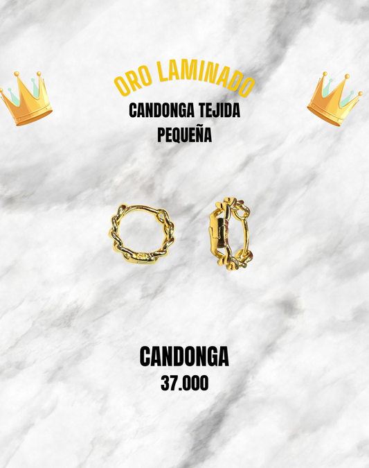 CANDONGA TEJIDA PEQUEÑA ORO LAMINADO