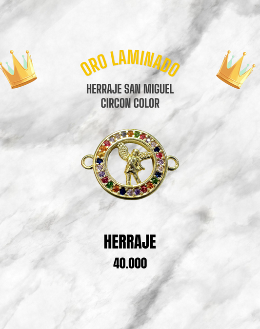 HERRAJE SAN MIGUEL CIRCÓN COLOR PULSO ORO LAMINADO