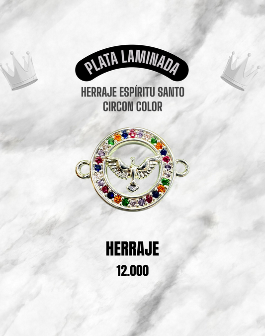 HERRAJE ESPÍRITU SANTO CIRCÓN COLOR PLATA LAMINADA