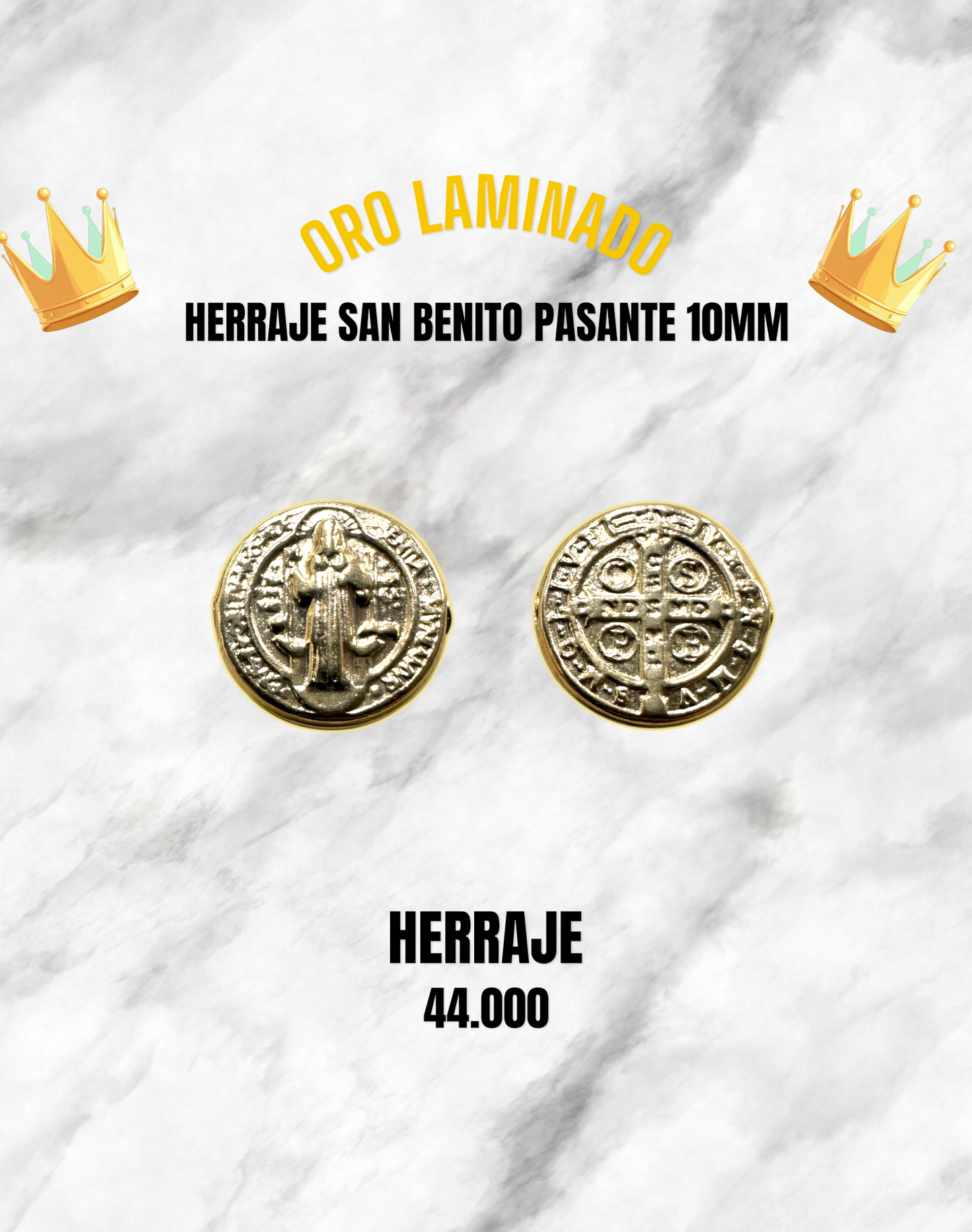 DIJE SAN BENITO PASANTE 10M ORO LAMINADO