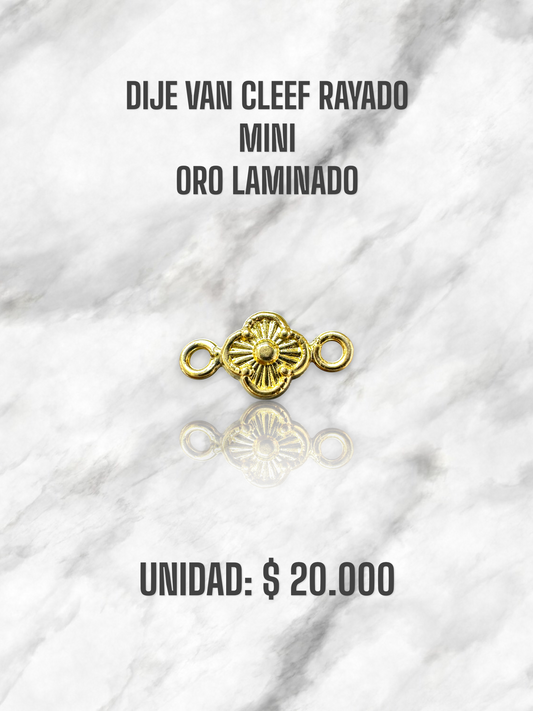 HERRAJE VAN CLEEF RAYADO MINI PULSO ORO LAMINADO