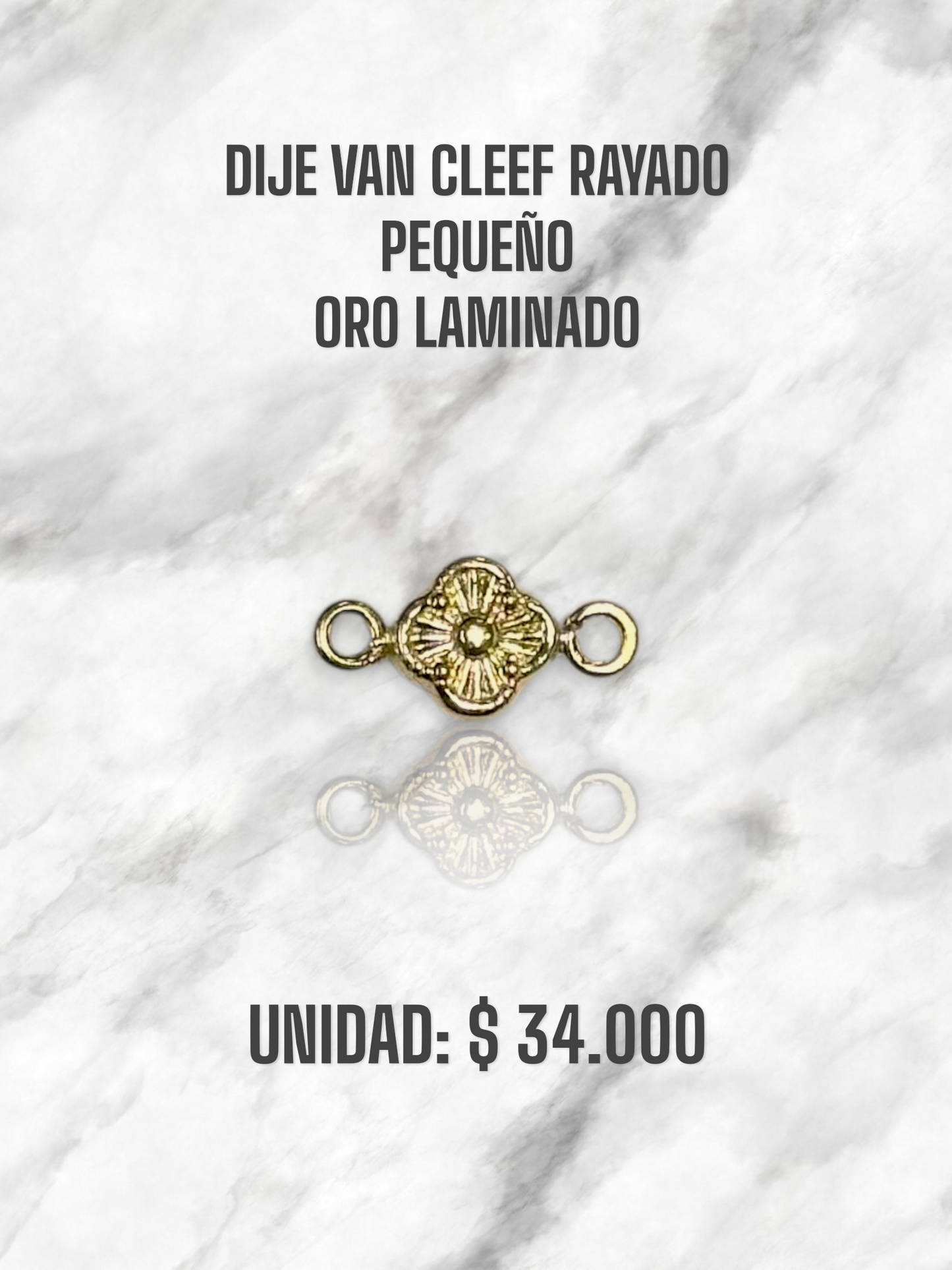 DIJE VAN CLEEF RAYADO PEQUEÑO ORO LAMINADO