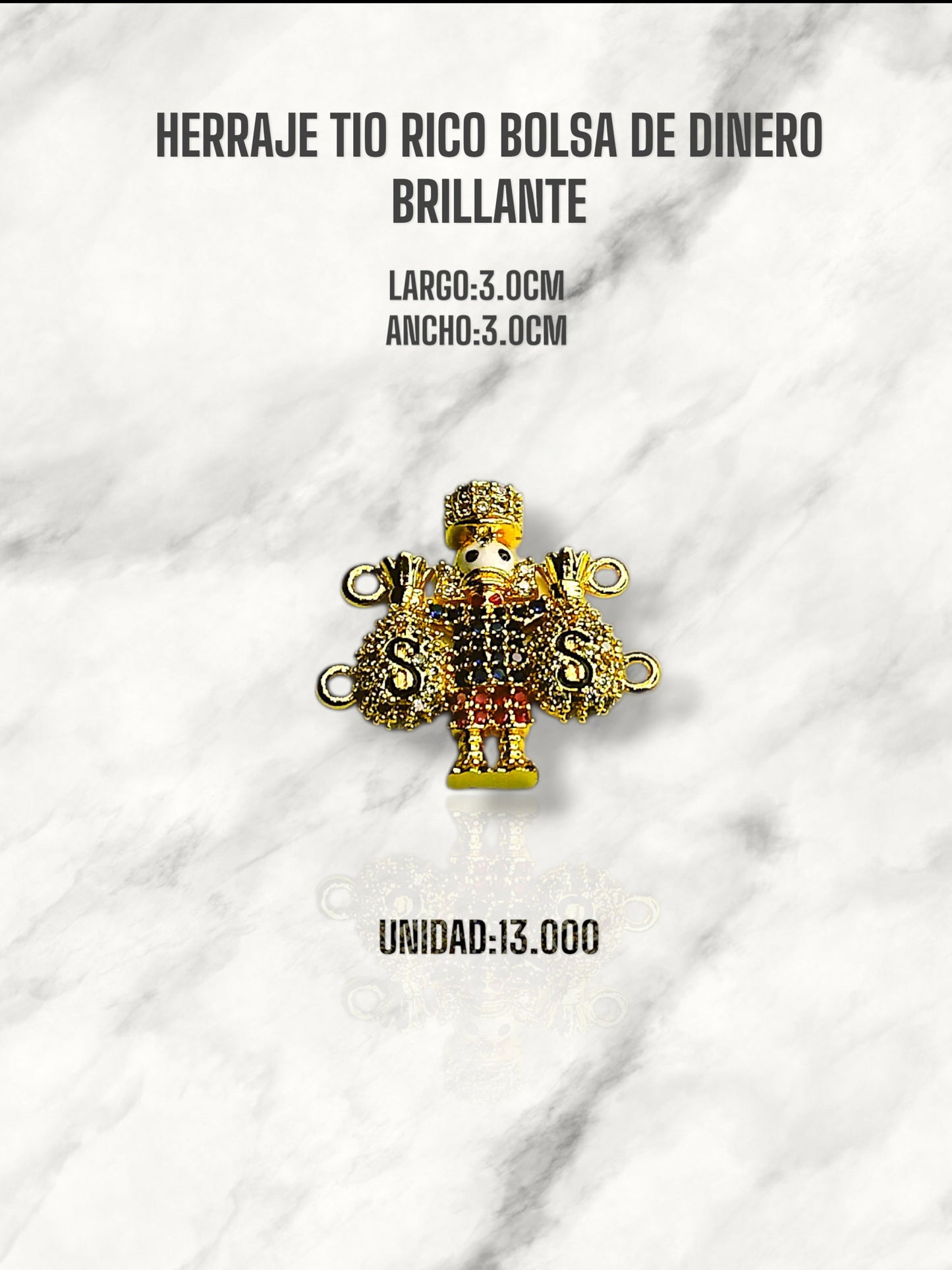 HERRAJE TIO RICO BOLSA DE DINERO BRILLANTE