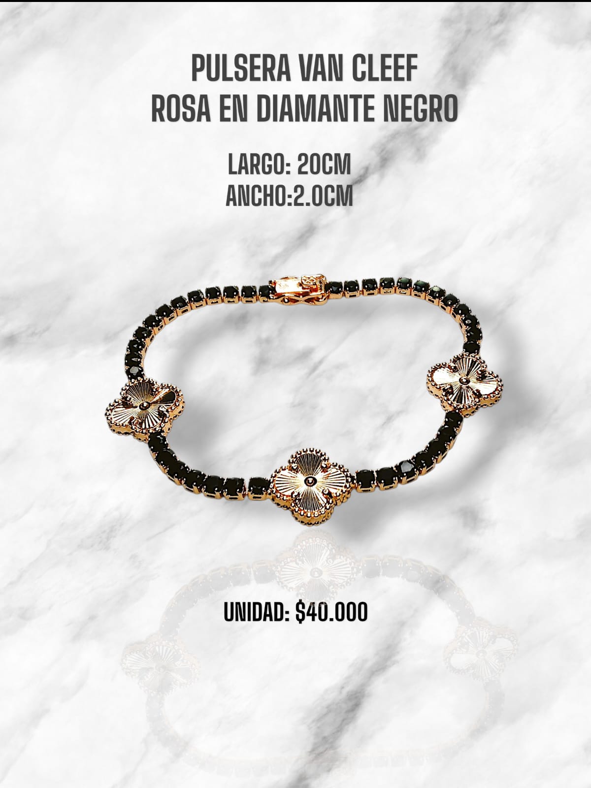PULSERA VAN CLEEF ROSA EN DIAMANTE NEGRO