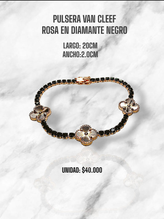 PULSERA VAN CLEEF ROSA EN DIAMANTE NEGRO