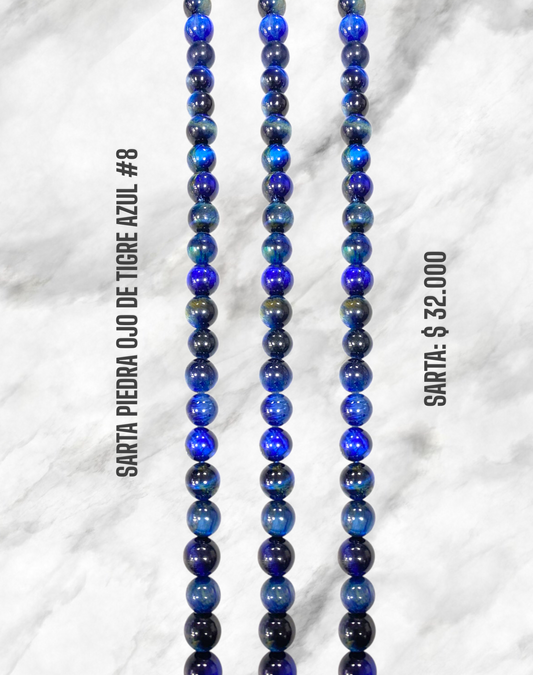 SARTA PIEDRA OJO DE TIGRE AZUL #8