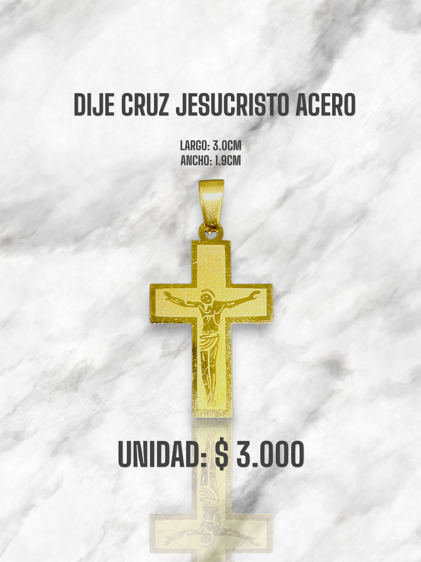 DIJE CRUZ 	JESUCRISTO ACERO