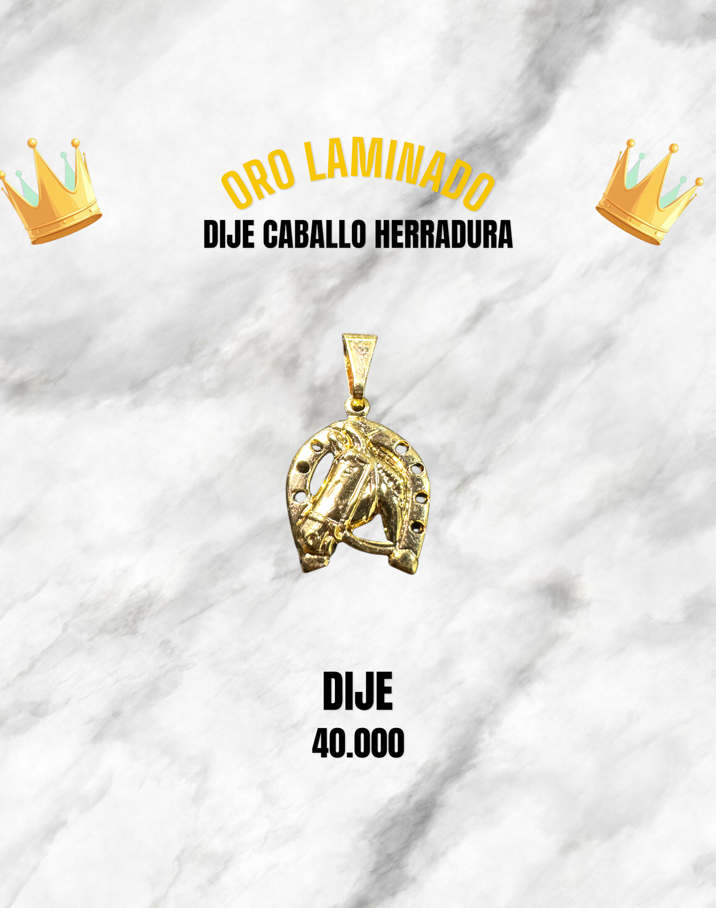 DIJE CABALLO HERRADURA ORO LAMINADO
