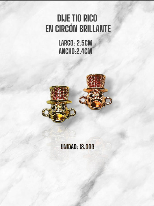 DIJE TIO RICO EN CIRCON BRILLANTE