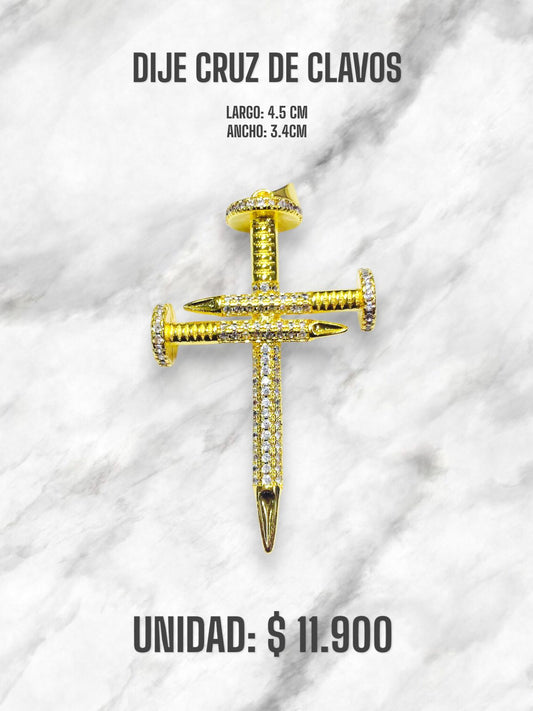 DIJE CRUZ DE CLAVOS RODIO