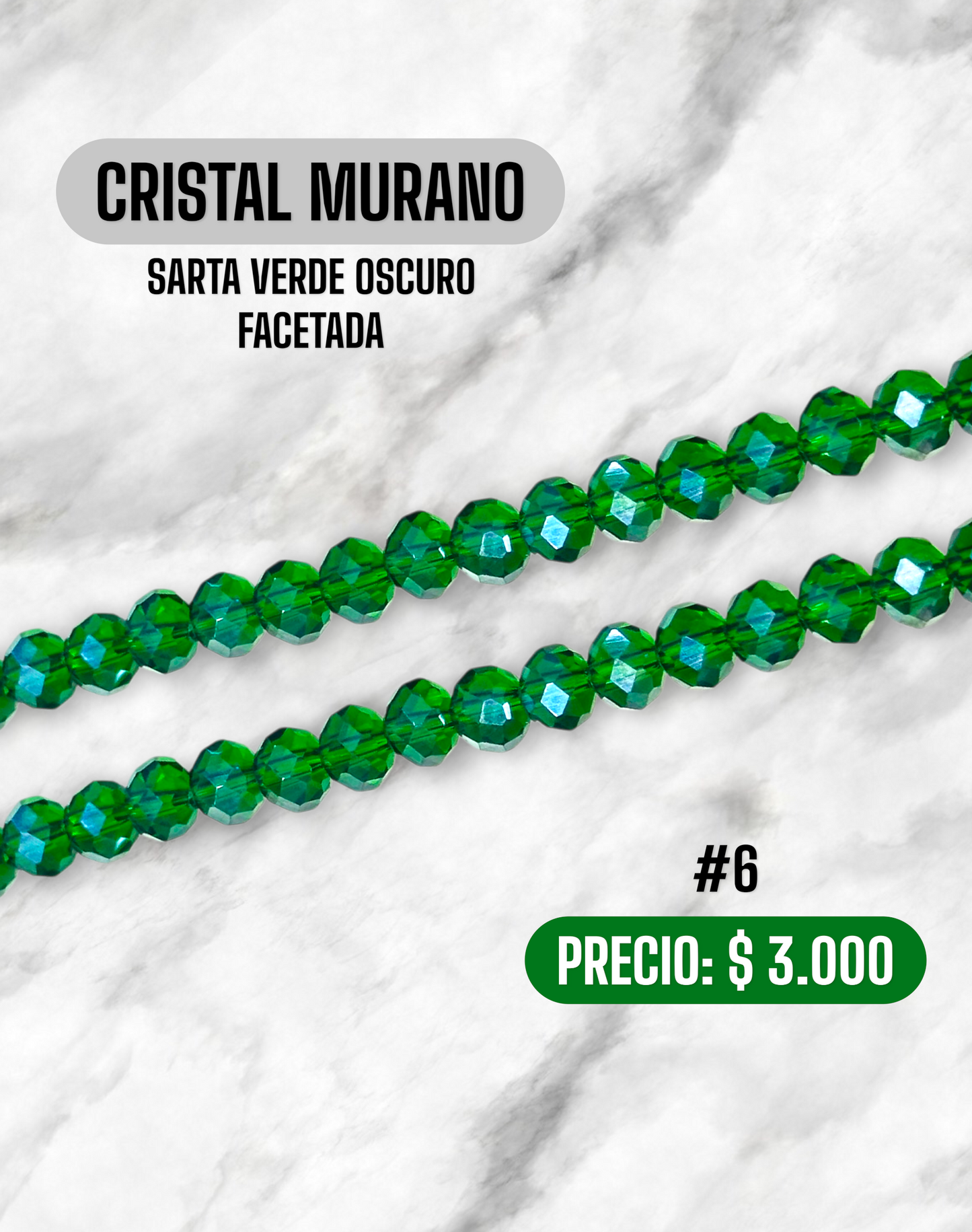 CRISTAL MURANO VERDE OSCURO