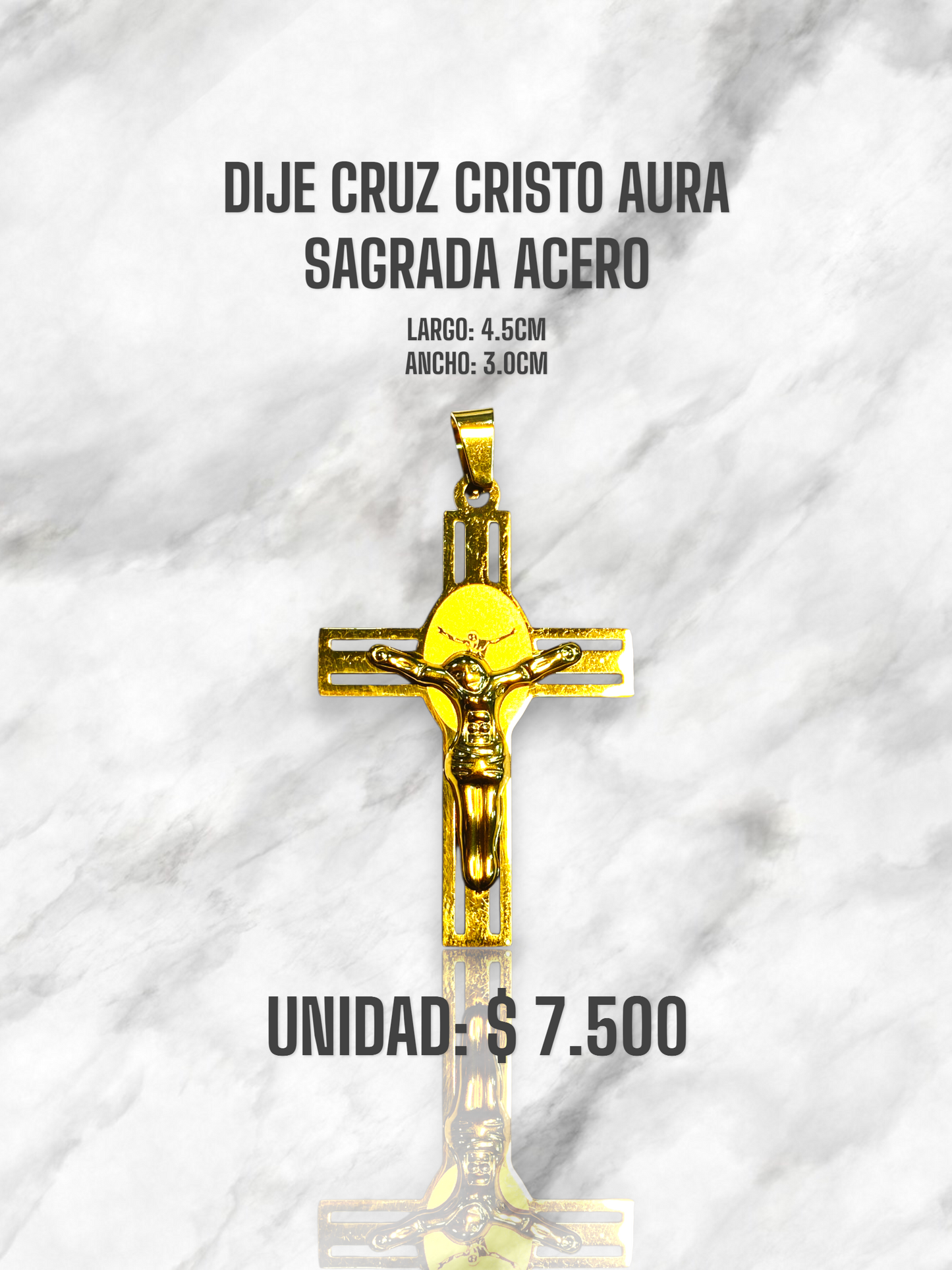 DIJE CRUZ CRISTO AURA SAGRADA ACERO