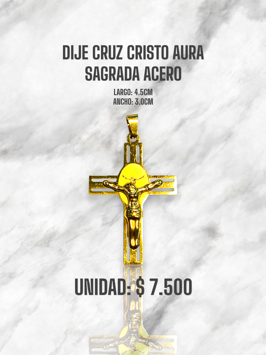 DIJE CRUZ CRISTO AURA SAGRADA ACERO