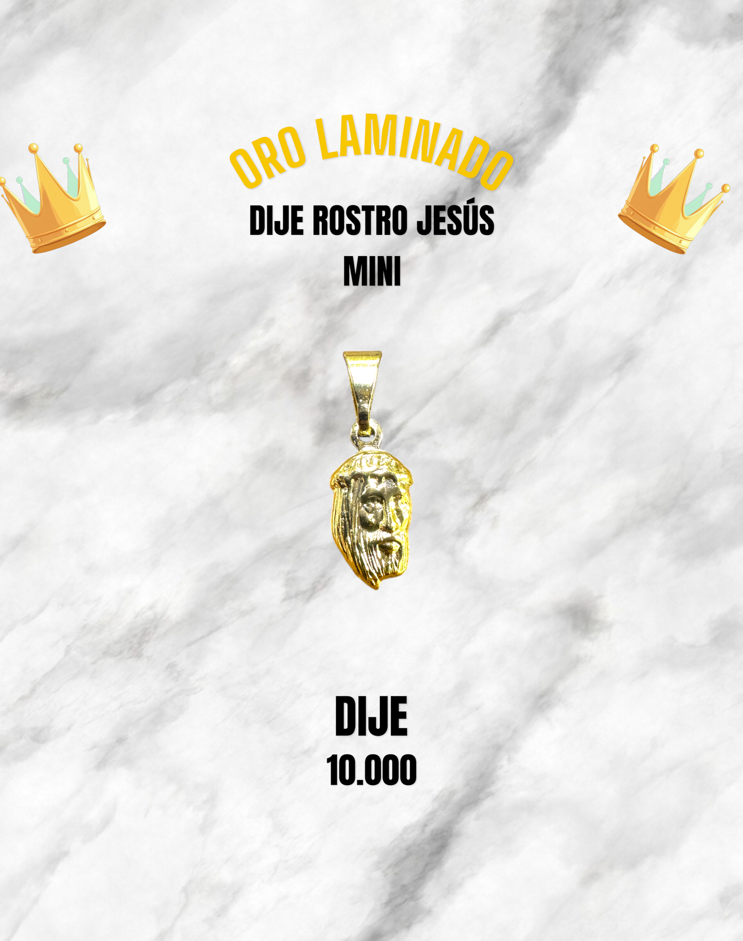 DIJE ROSTRO JESÚS MINI ORO LAMINADO