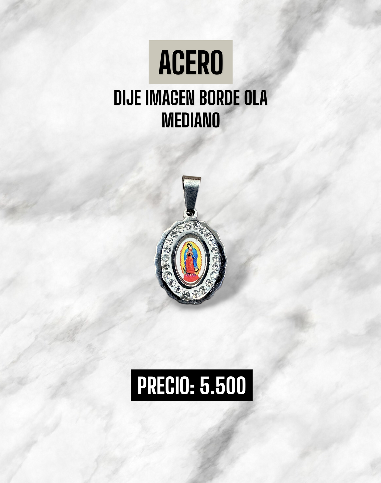 DIJE IMAGEN BORDE OLA MEDIANO ACERO