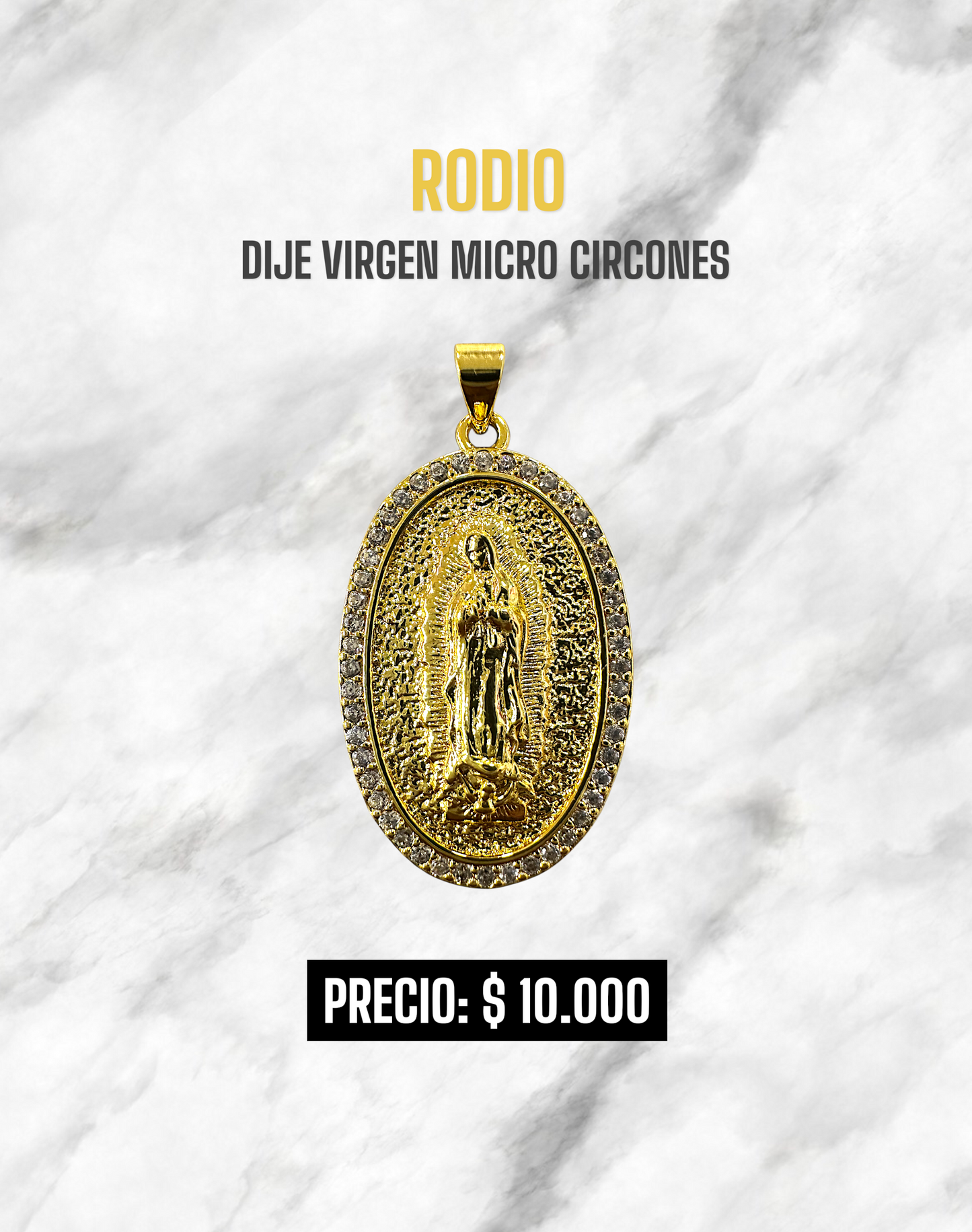DIJE VIRGEN MICRO CIRCONES RODIO