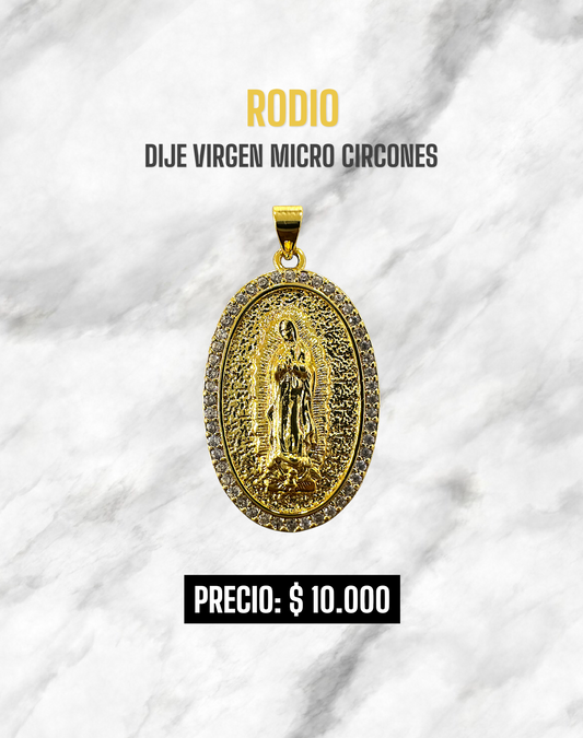 DIJE VIRGEN MICRO CIRCONES RODIO