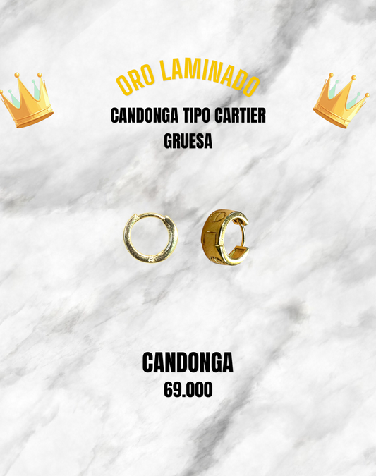CANDONGA TIPO CARTIER GRUESA ORO LAMINADO