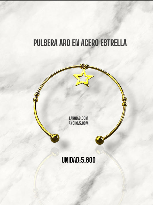 PULSERA ARO ACERO ESTRELLA