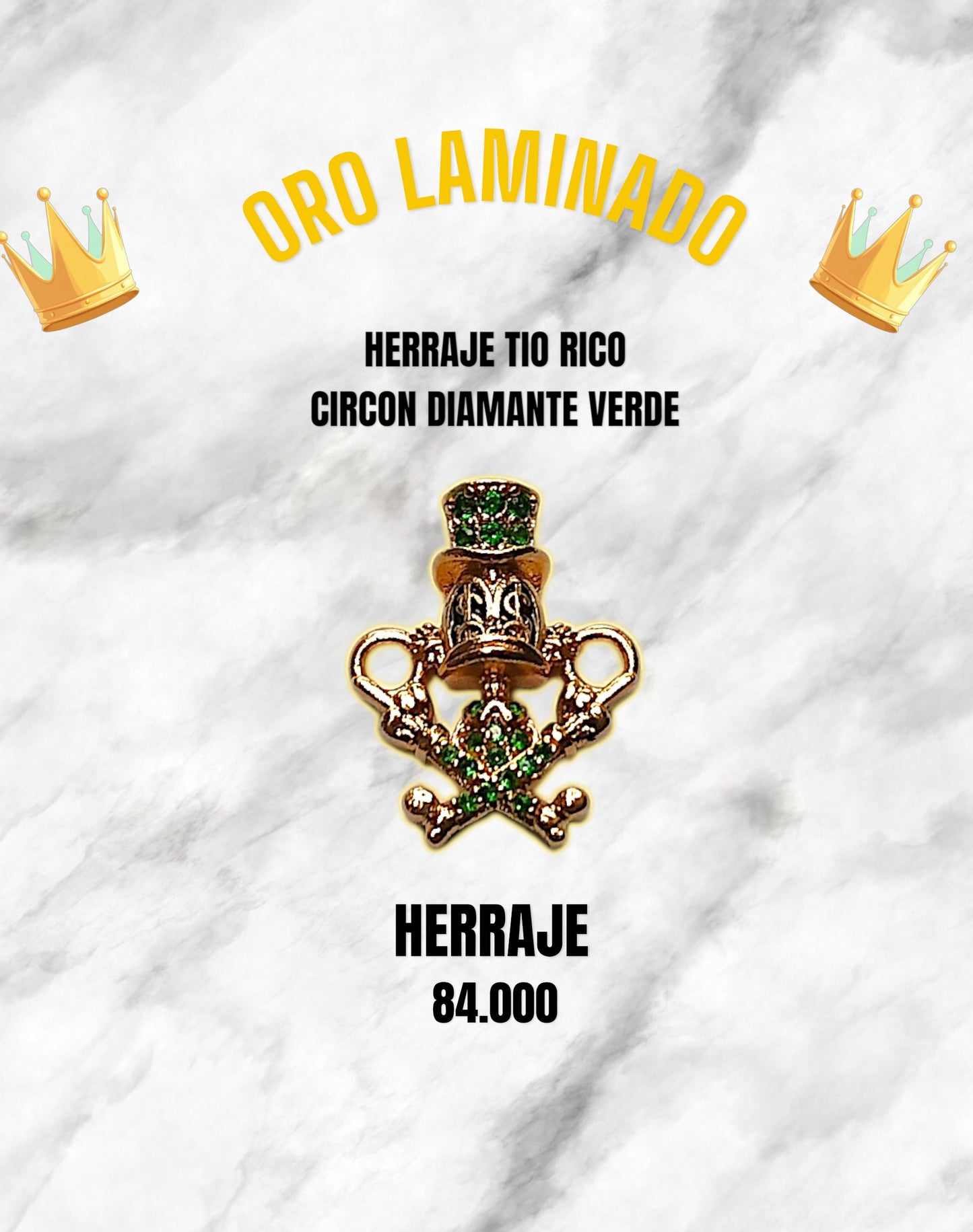 HERRAJE TIO RICO CIRCON DIAMANTE VERDE