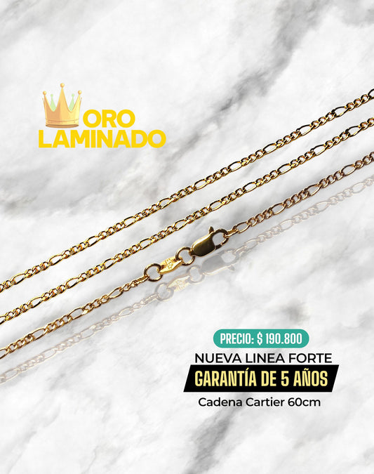 CADENA CARTIER 60CM ORO LAMINADO LINEA FORTE