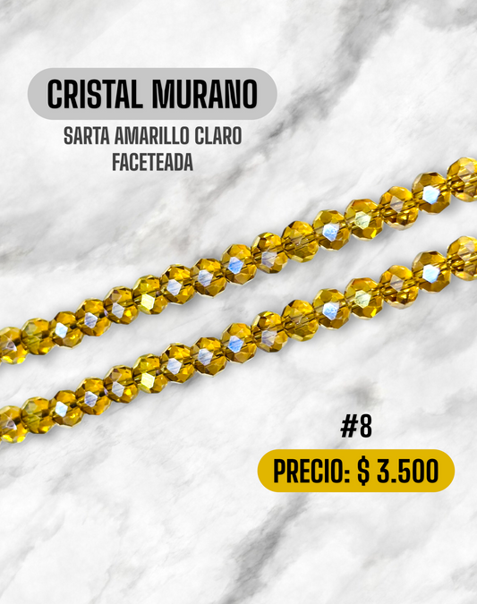 CRISTAL MURANO AMARILLO CLARO FACETADA
