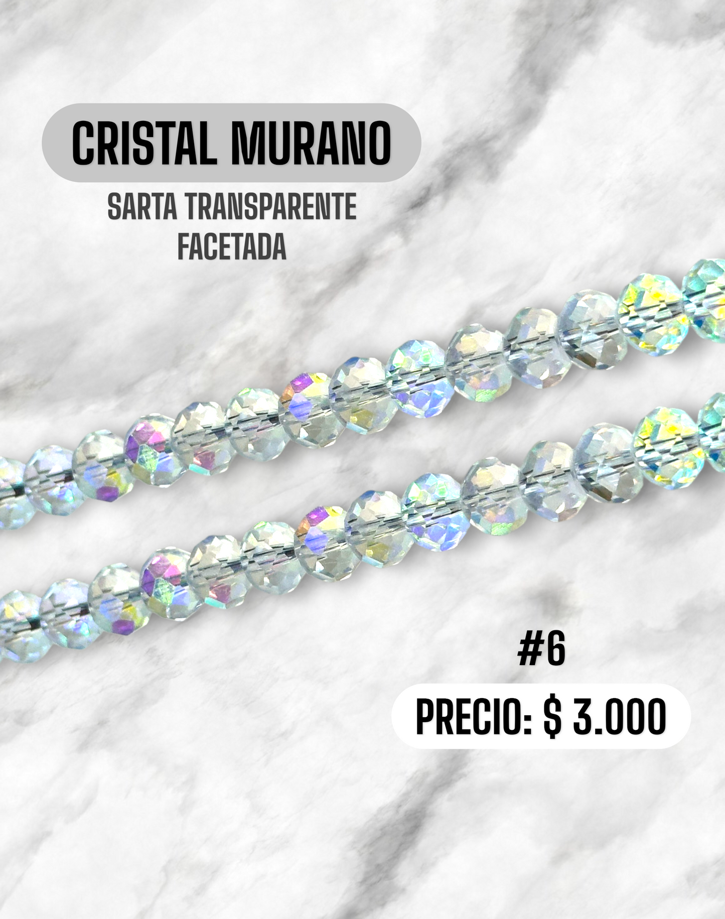 CRISTAL MURANO TRANSPARENTE