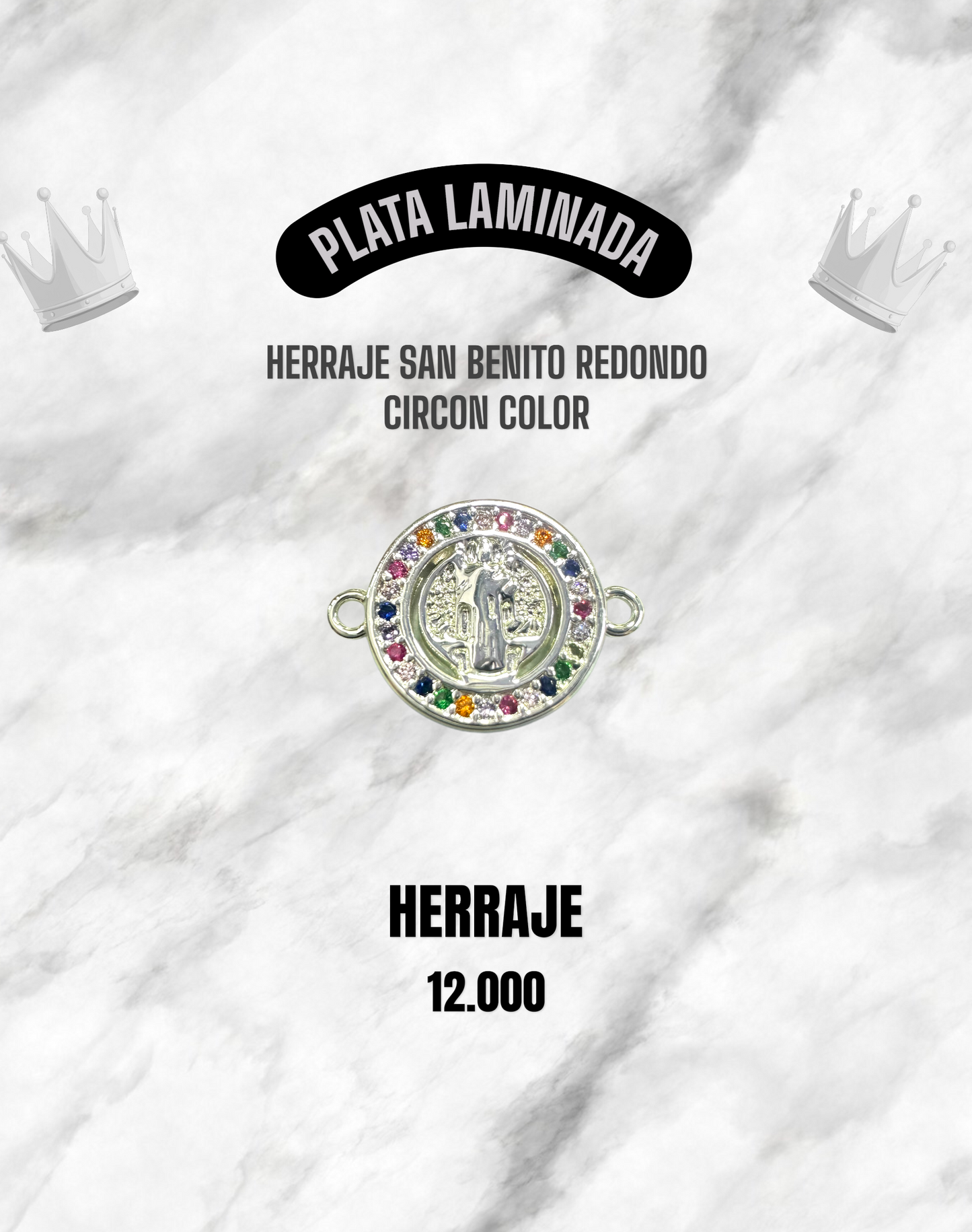 HERRAJE SAN BENITO REDONDO CIRCÓN COLOR PLATA LAMINADA