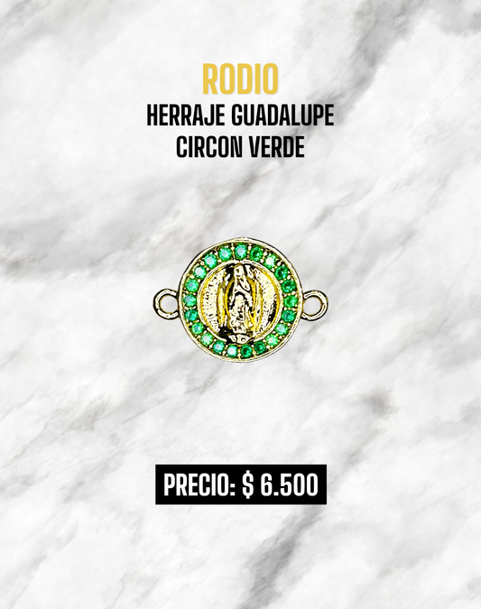 DIJE GUADALUPE CIRCON VERDE RODIO