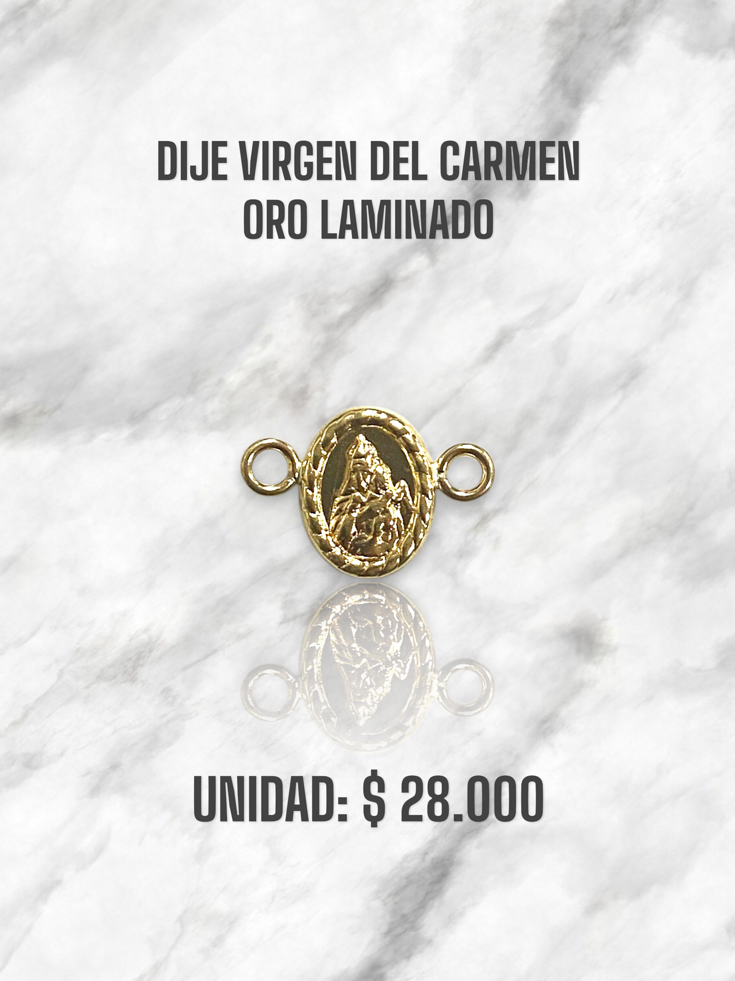 DIJE VIRGEN DEL CARMEN PULSO ORO LAMINADO