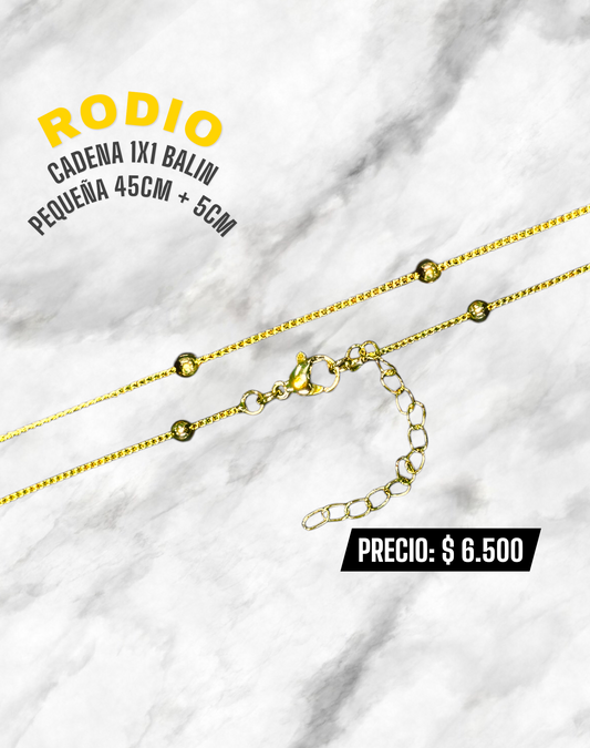 CADENA 1X1 BALIN 45CM + 5CM RODIO