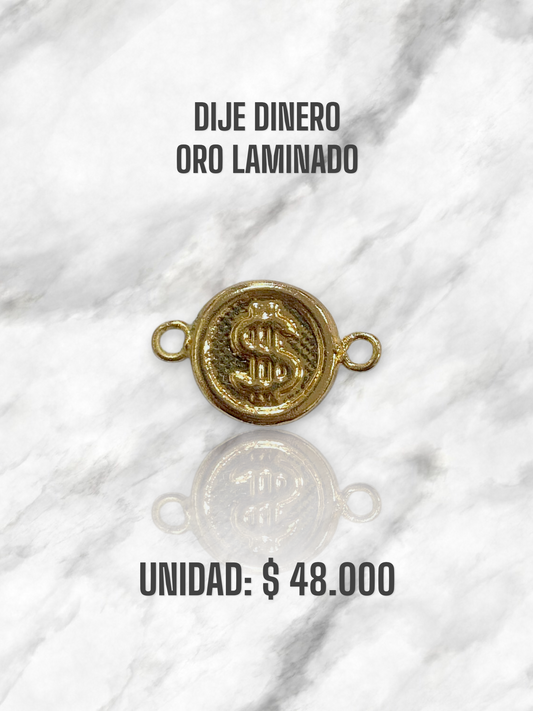 DIJE DINERO PULSO ORO LAMINADO