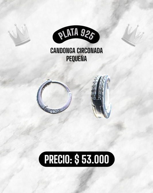 CANDONGA CIRCONADA PEQUEÑA PLATA 925