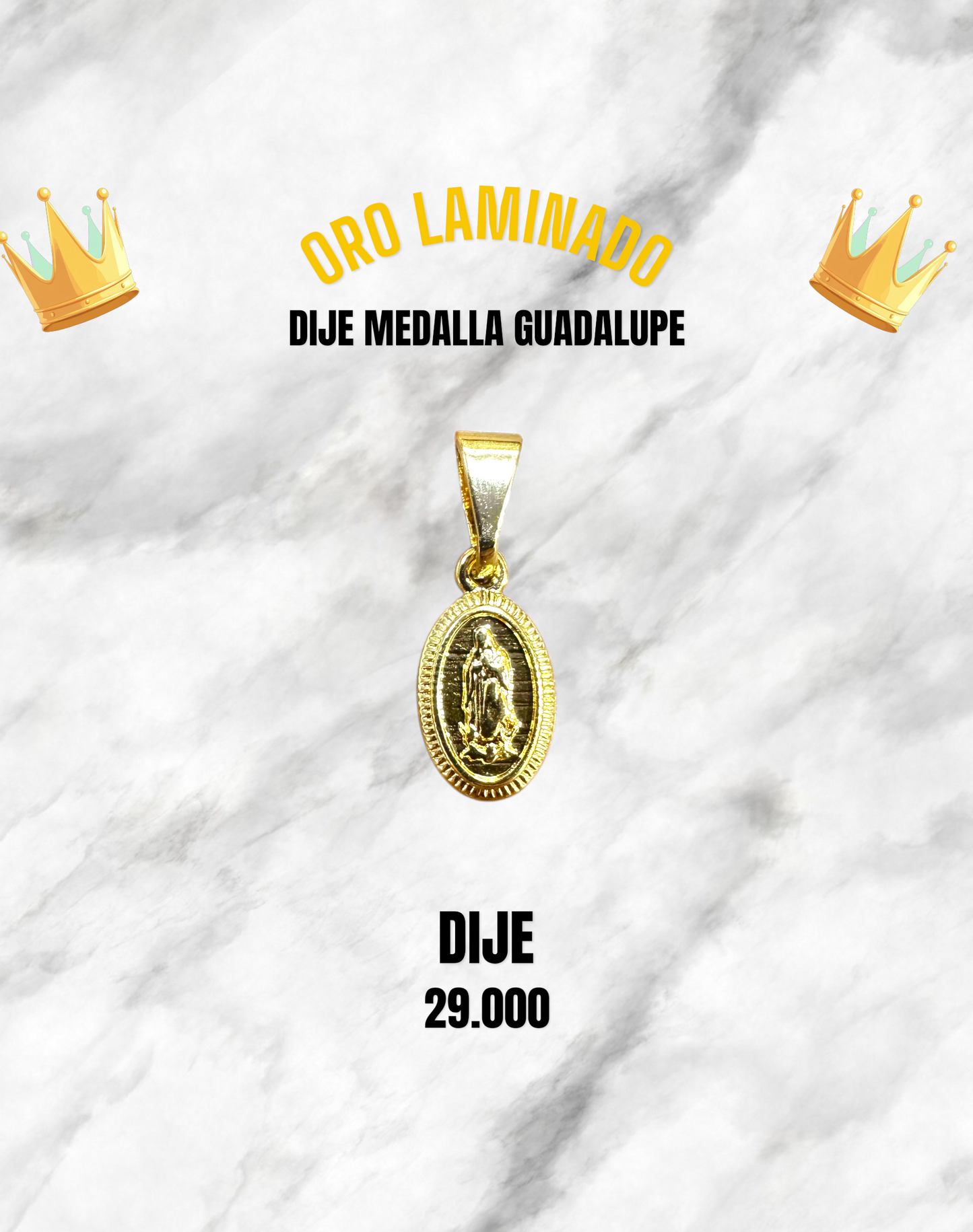 DIJE MEDALLA GUADALUPE MINI ORO LAMINADO