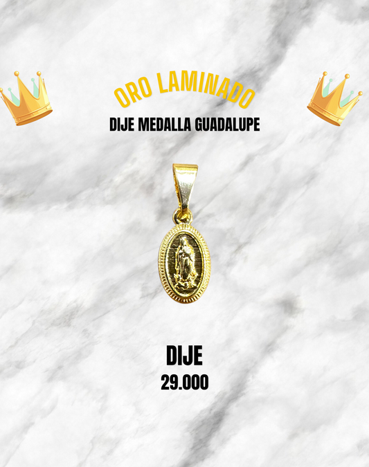 DIJE MEDALLA GUADALUPE MINI ORO LAMINADO