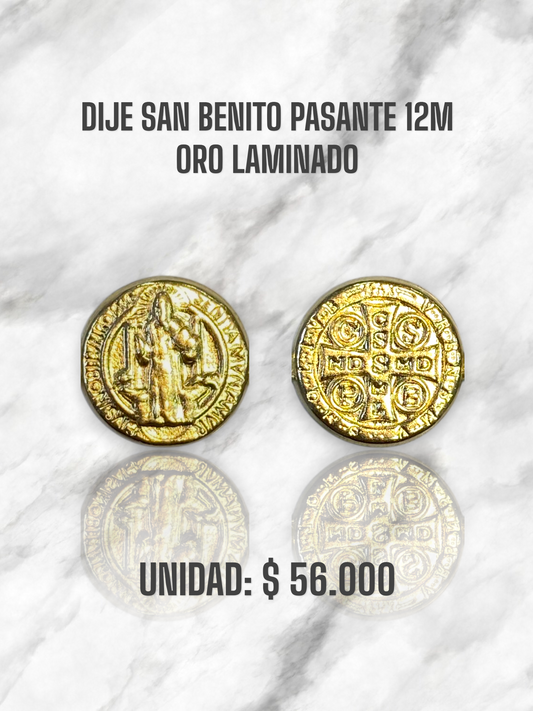 DIJE SAN BENITO PASANTE 12M ORO LAMINADO