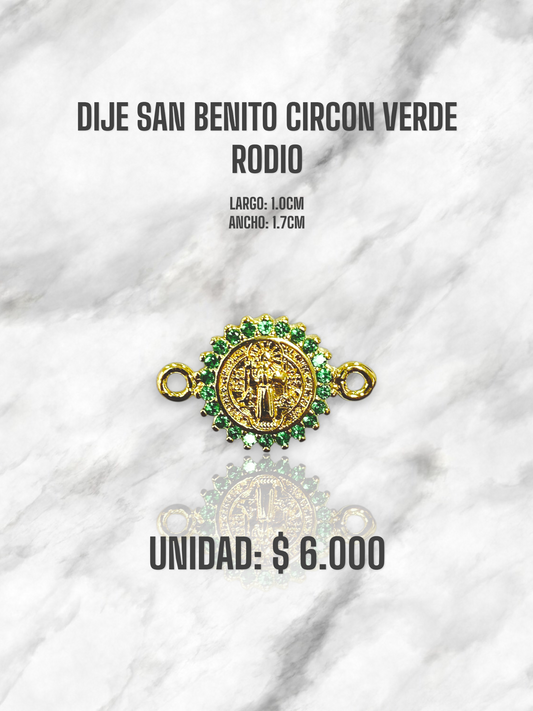 DIJE SAN BENITO CIRCON VERDE RODIO